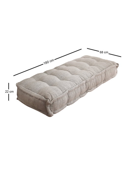 Atelier Del Sofa Cojín Boho Dokuma Gris Tela Teddy 180x22x68 cm